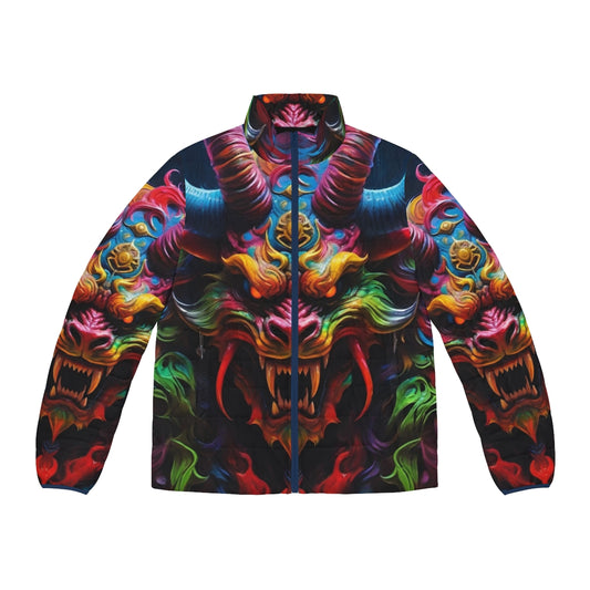 Demon Dragon Japanese Horror Puffer Jacket