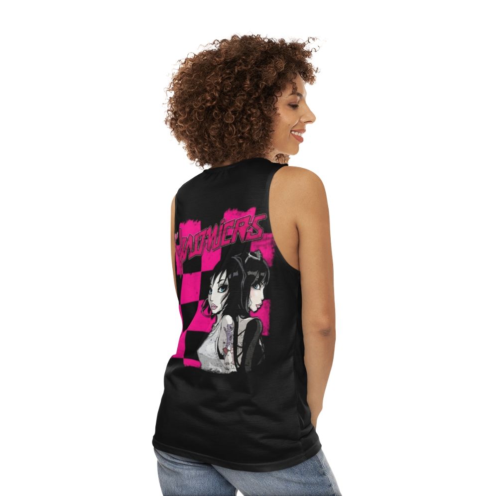 Unisex 'There's No I in Team' tank top for music fans - women back