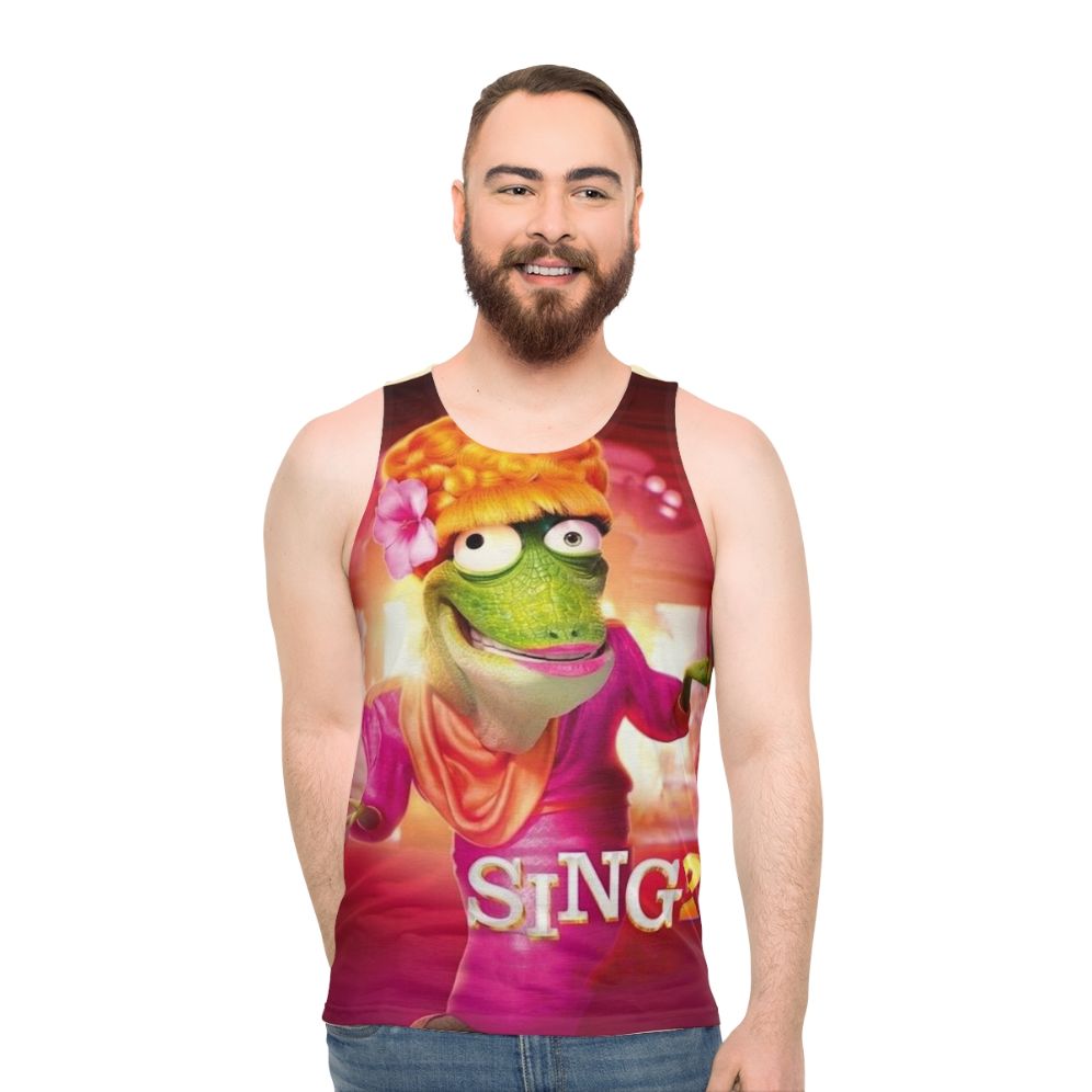 Sing 2 Unisex Tank Top featuring Buster Moon, Clay Calloway, and other characters - men