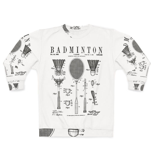 Vintage Badminton Patent Art Print Sweatshirt