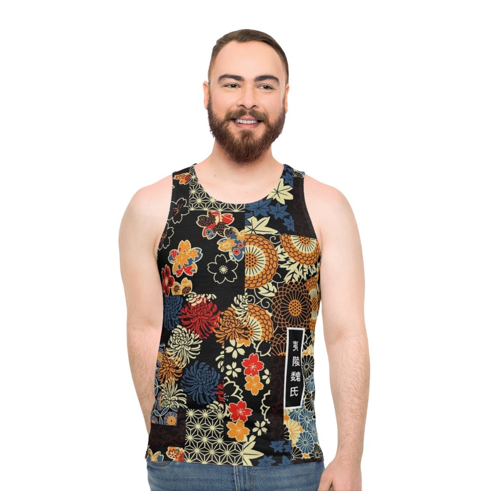 Anime-inspired kimono seamless unisex tank top - men