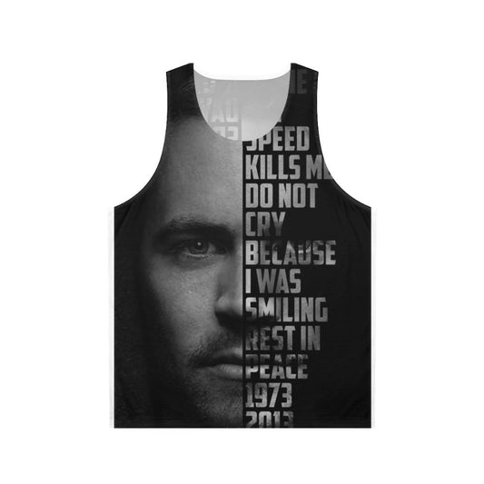 Paul Walker text portrait graphic tank top