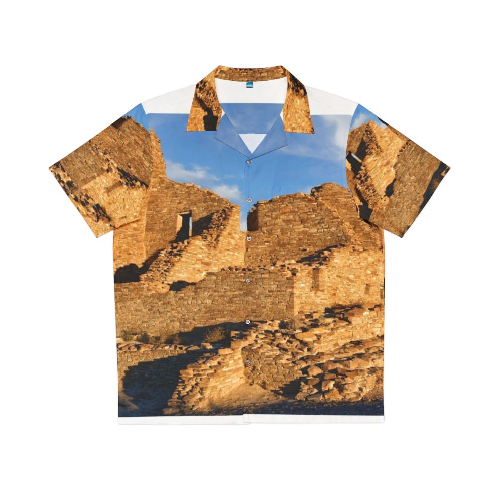 Anasazi Masonry Hawaiian Shirt with Chaco Canyon Imagery