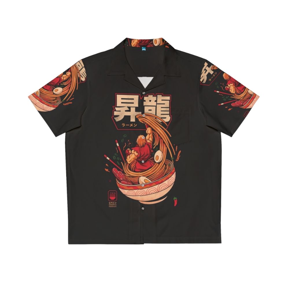 Spicy Shoryu Noodles Hawaiian Shirt featuring retro gaming and Japanese food inspired design