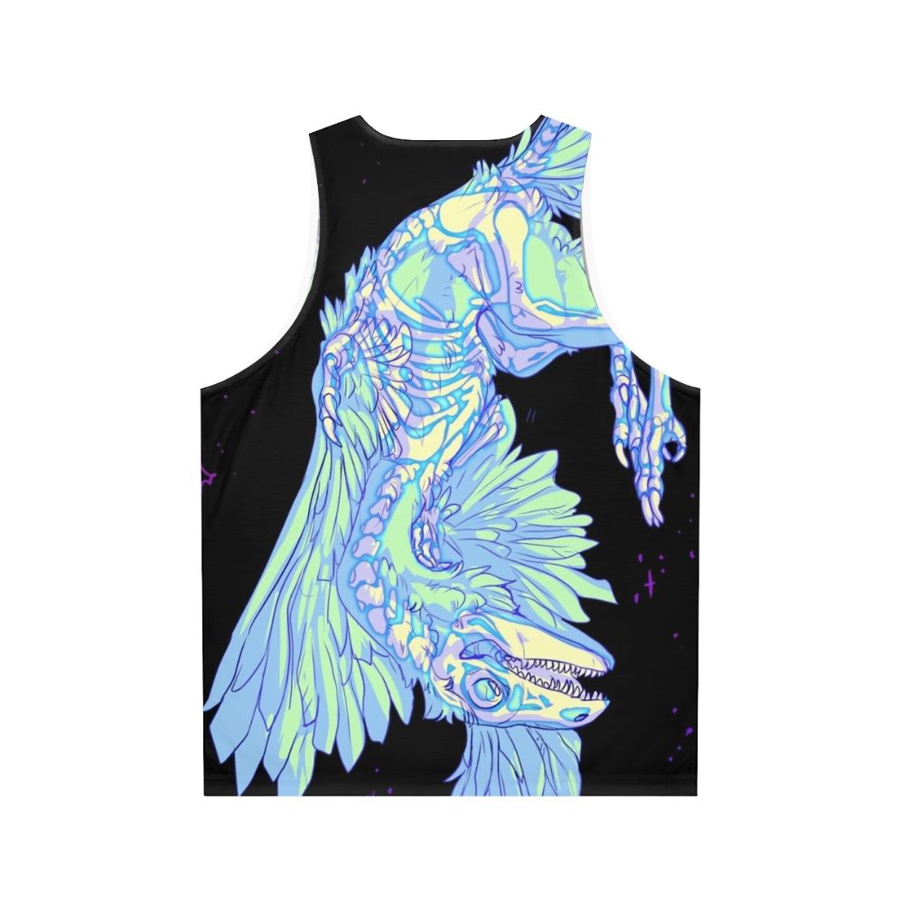 Archaeopteryx dinosaur glow-in-the-dark unisex tank top - Back