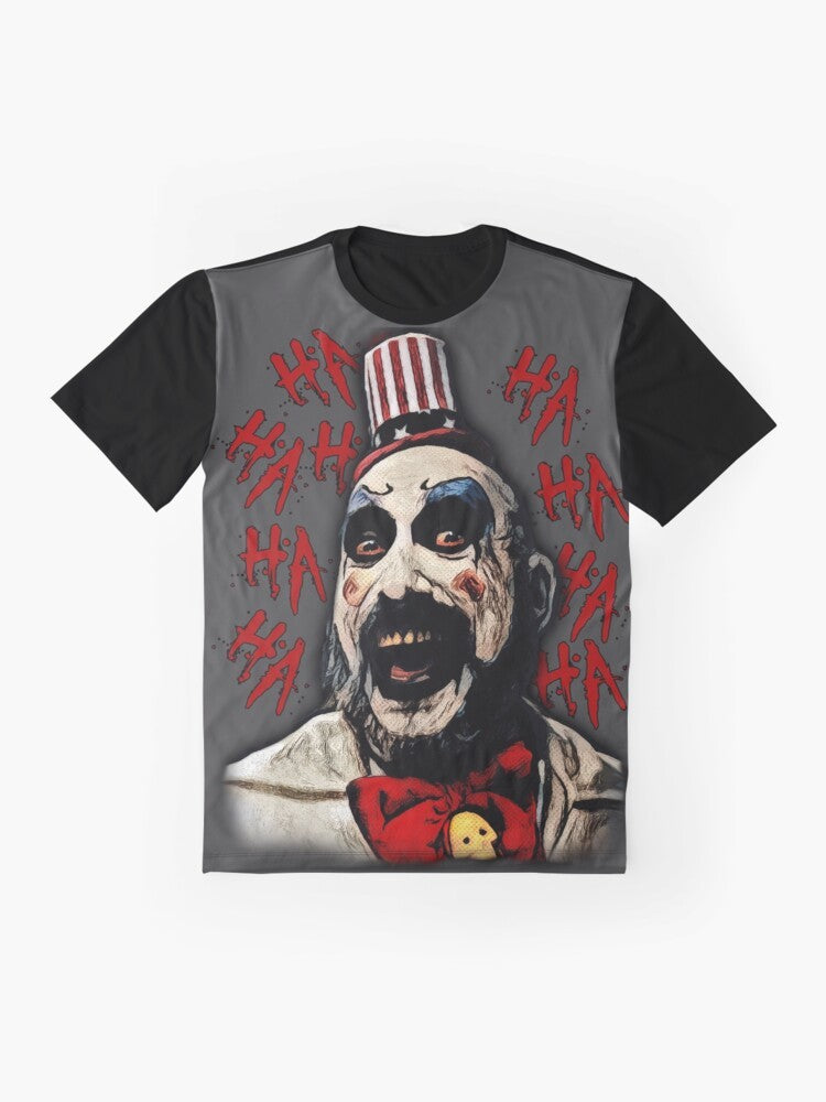 Captain Spaulding from the horror movie House of 1000 Corpses and The Devil's Rejects graphic t-shirt - Flat lay