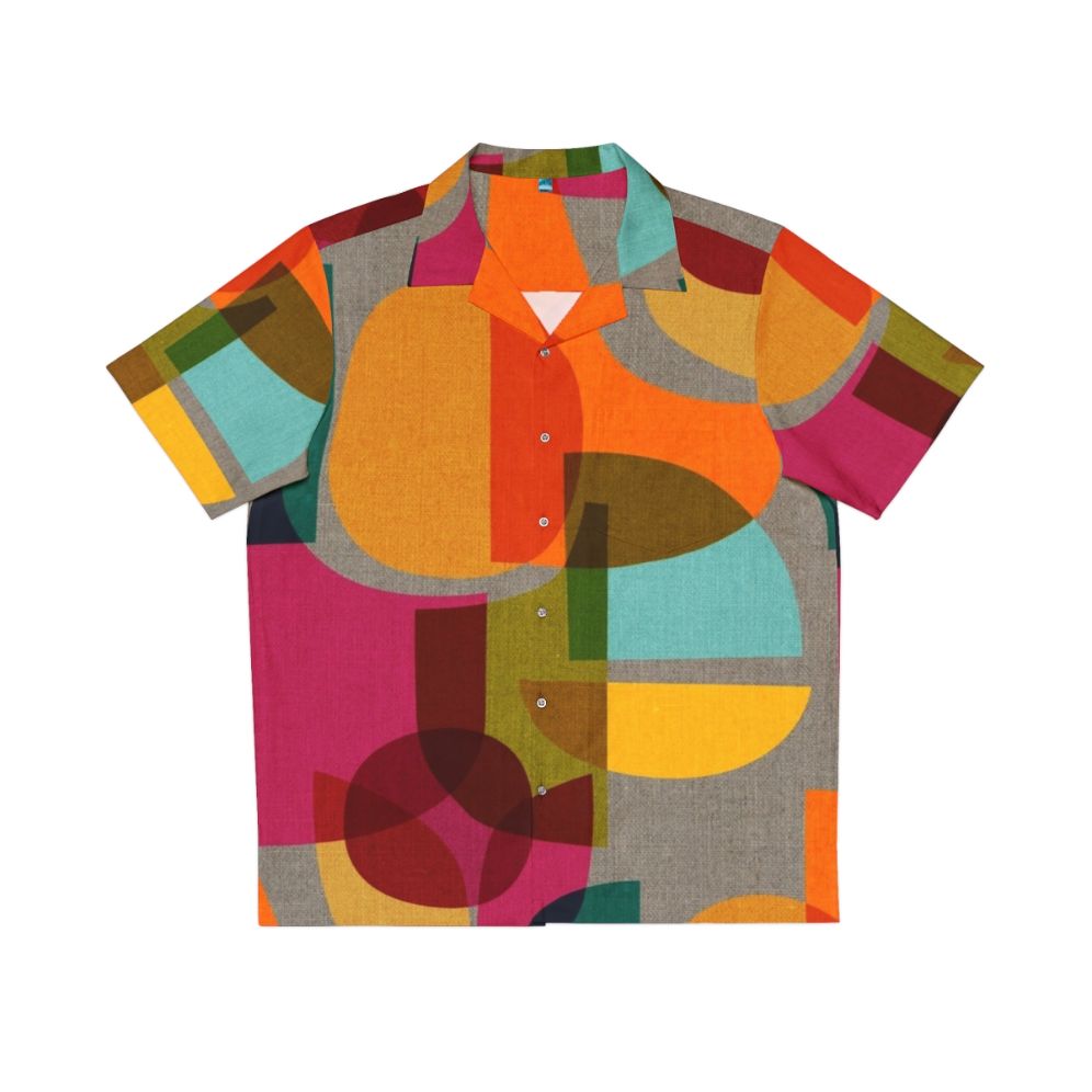 Colorful mid-century kaleidoscope Hawaiian shirt