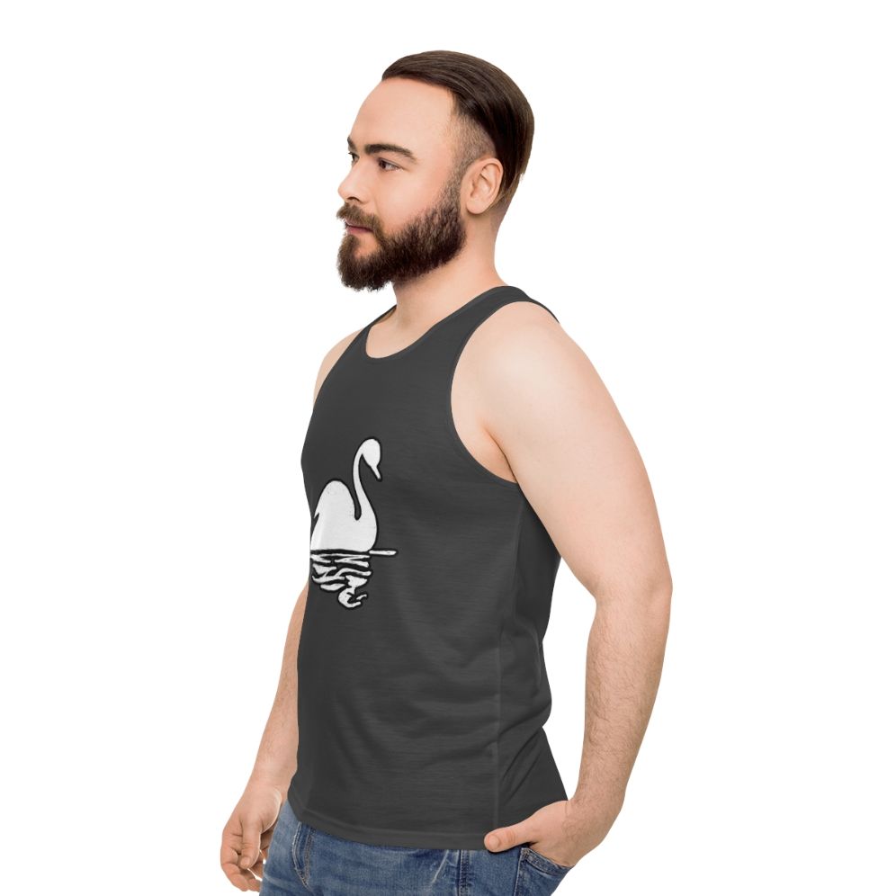 Unisex tank top featuring a beautiful swan design - men side