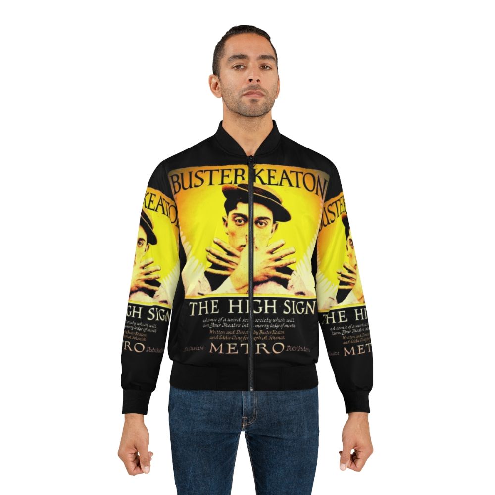 Buster Keaton "The High Sign" vintage bomber jacket, featuring a classic movie design - Lifestyle