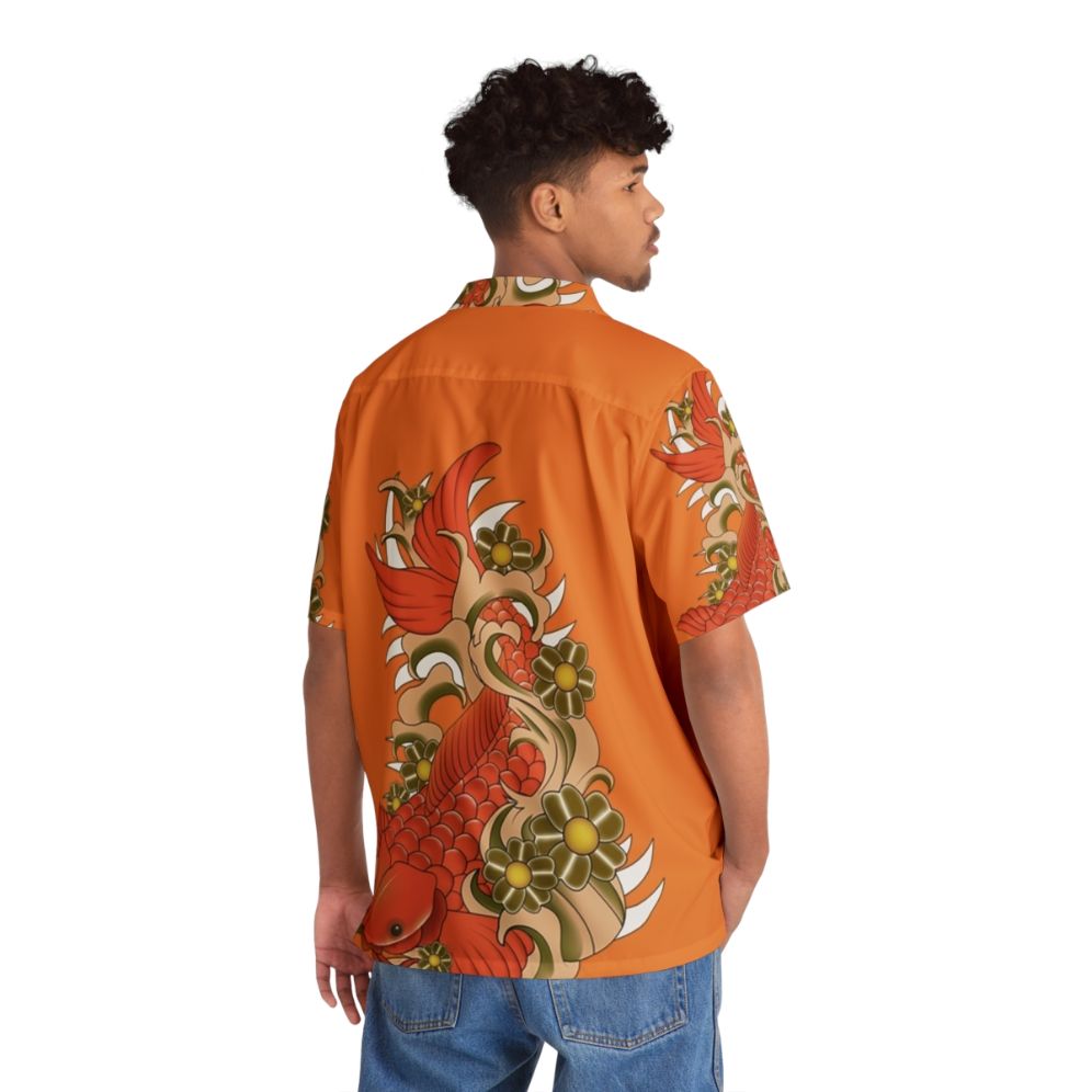 Kai fish Hawaiian shirt with vibrant tropical fish design - People Back