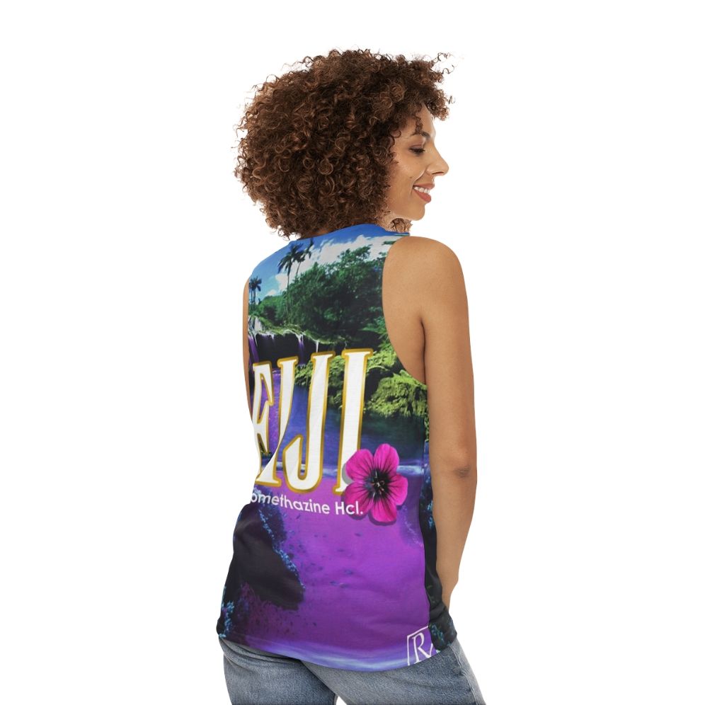 Purple vaporwave aesthetic unisex tank top - women back