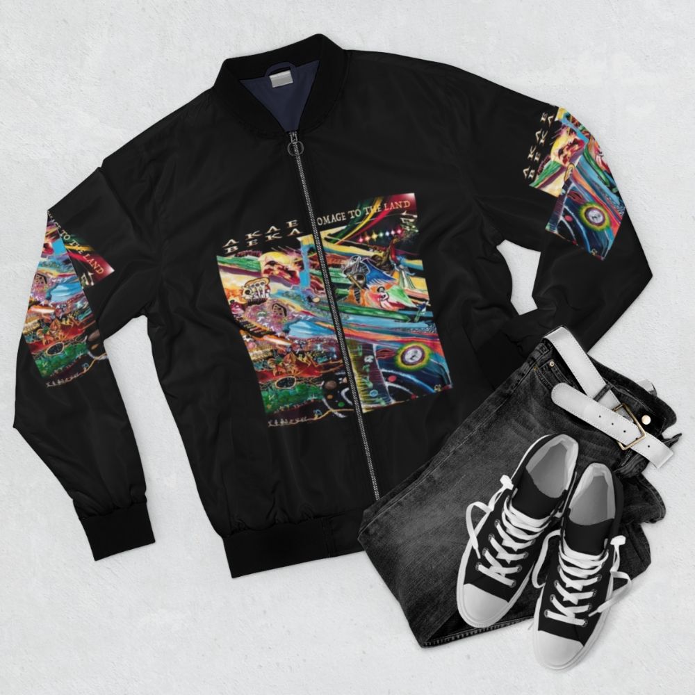 Midnite Akae Got Reggae Bomber Jacket - Flat lay