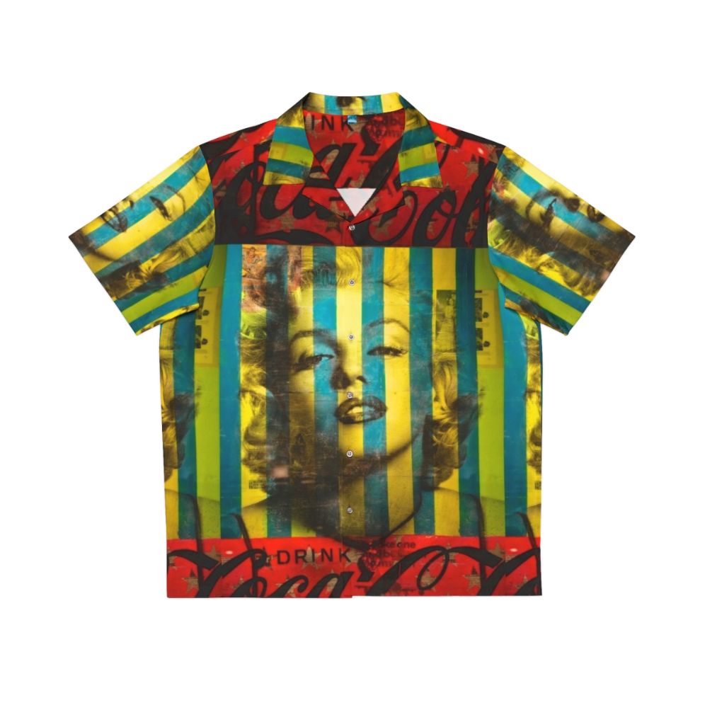 Striped Marilyn Monroe inspired Hawaiian shirt