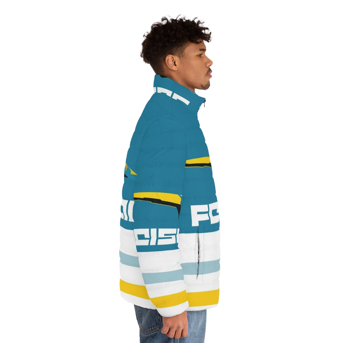 Wipeout Feisar futuristic puffer jacket for gamers - men side right