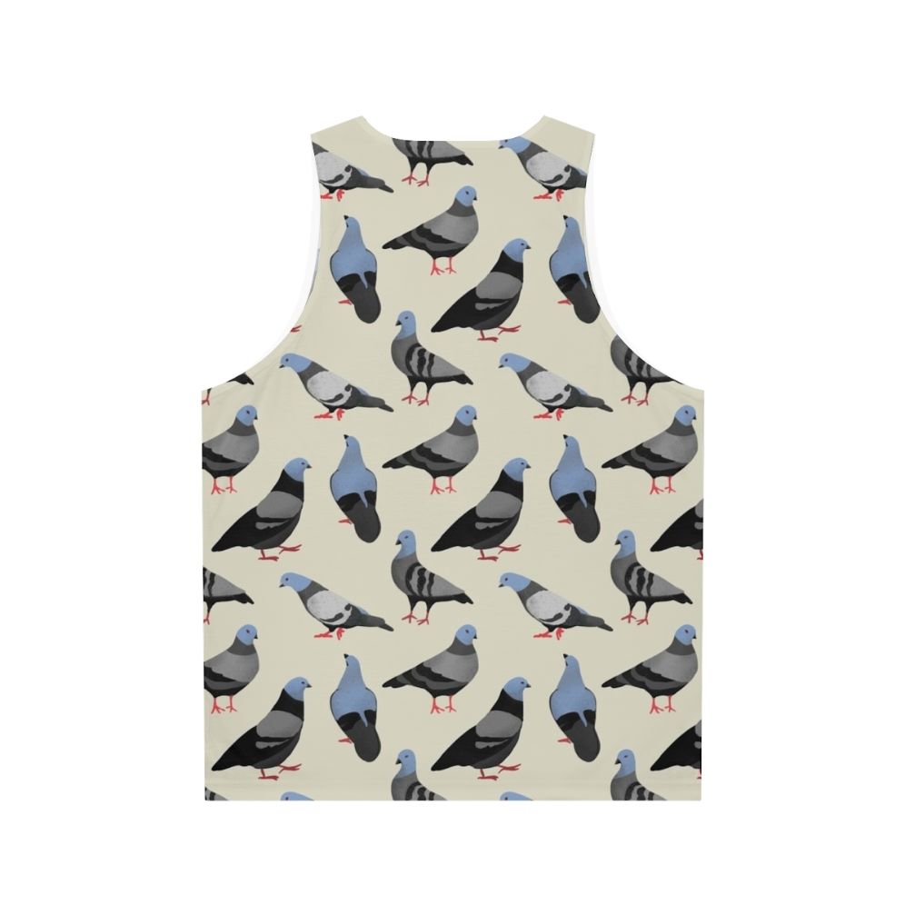 Colorful pigeon pattern unisex tank top - Back