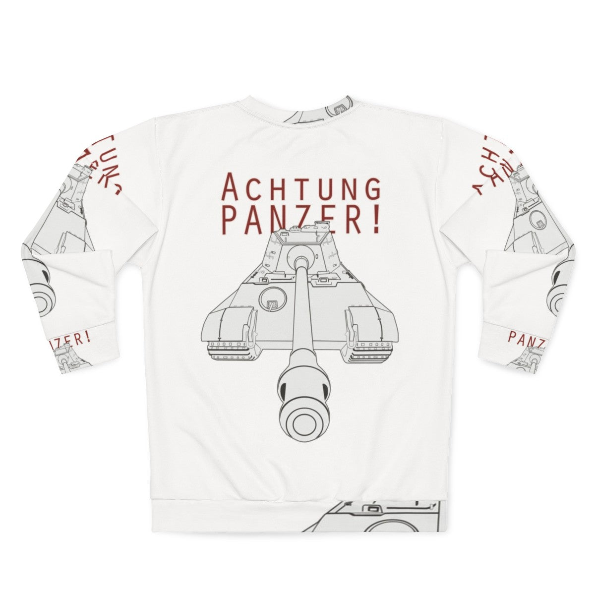 Achtung Panzer! German Tiger II Tank Sweatshirt for WWII Fans - Back