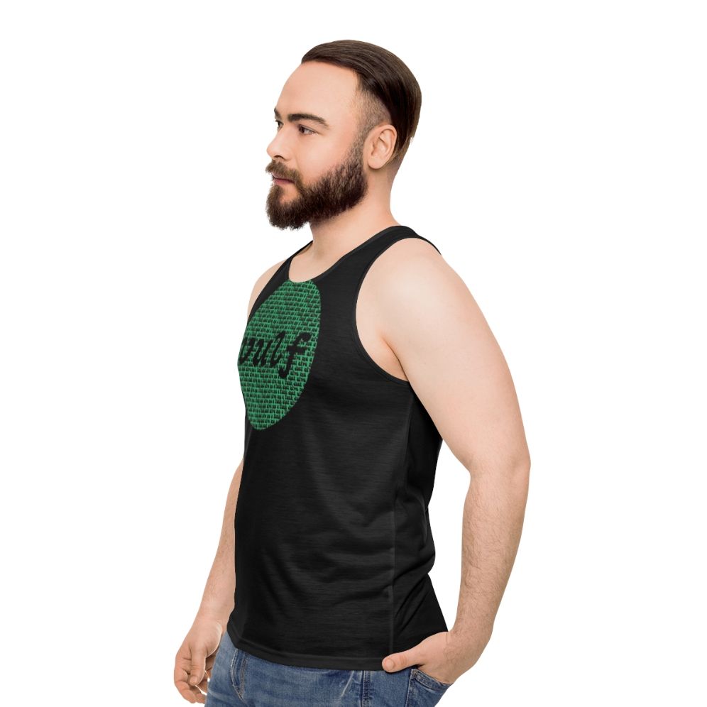 Vulfpeck green circle print unisex tank top - men side