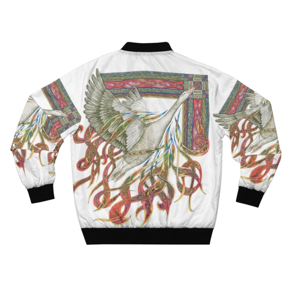 Illuminated bomber jacket with Lindisfarne Gospel inspired design - Back