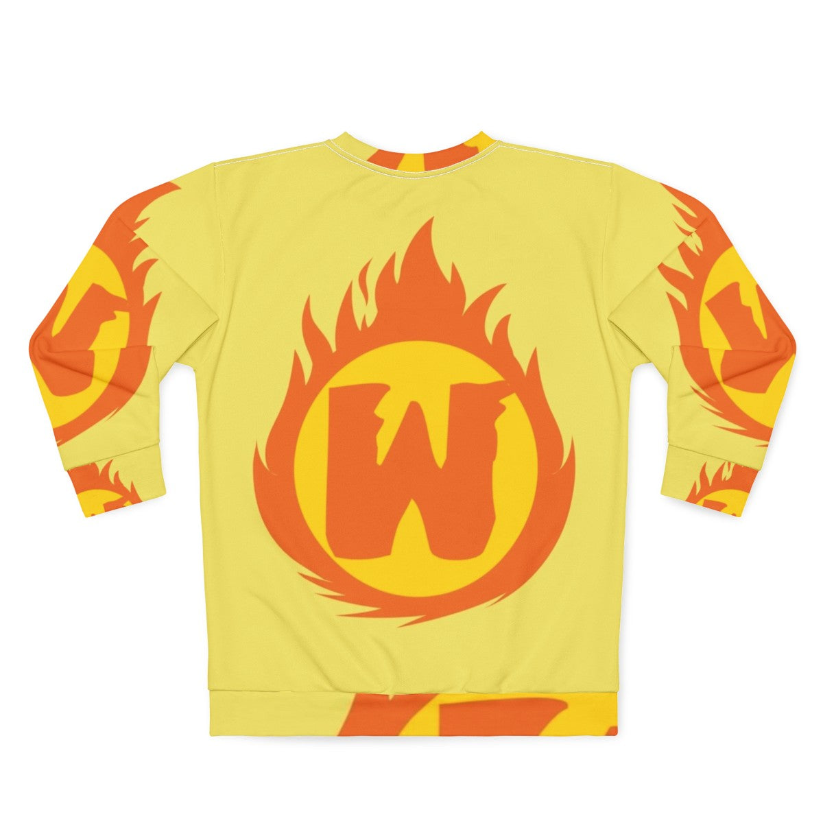 Superhero Letter W Fire Insignia Sweatshirt - Back