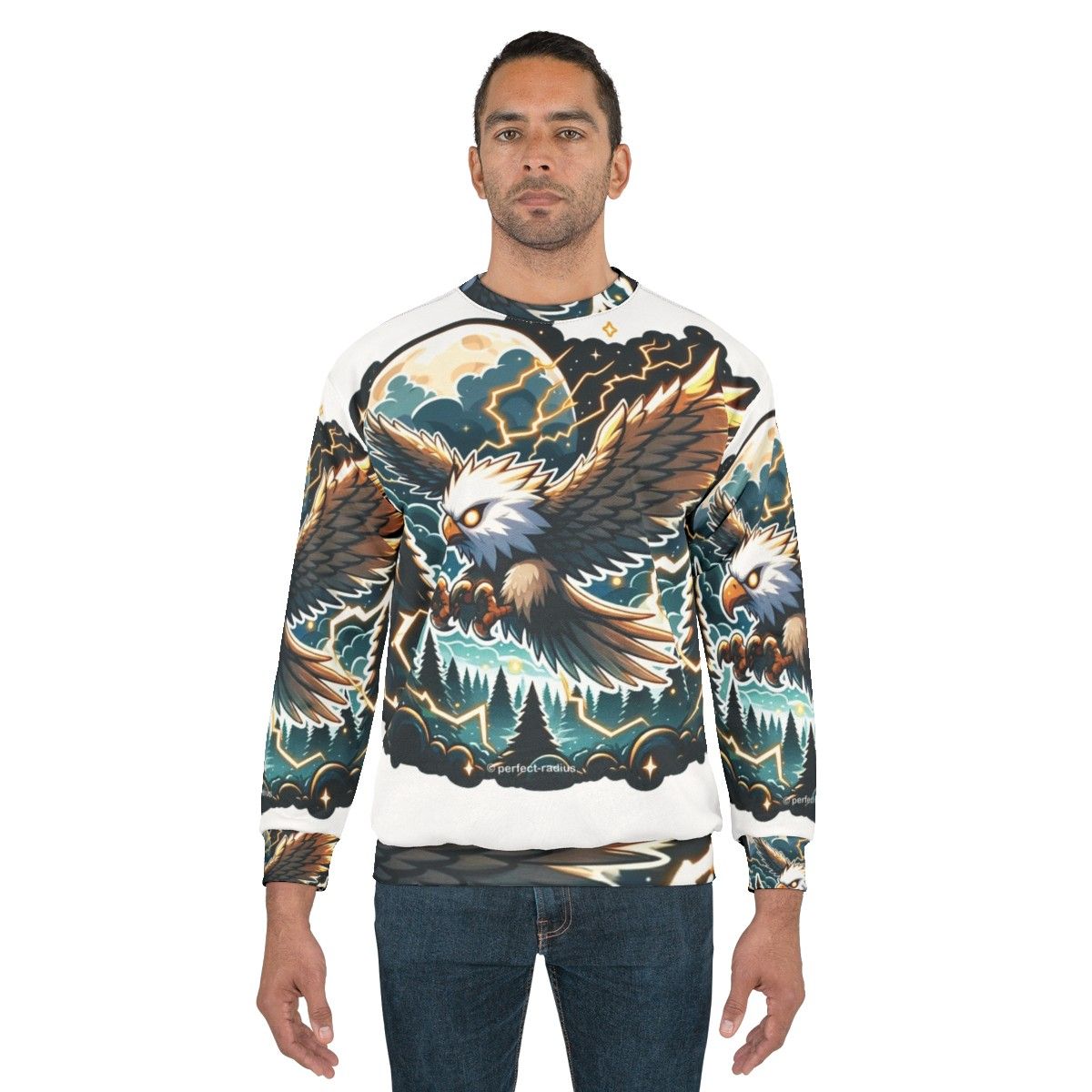 Legendary thunder eagle fantasy graphic sweatshirt - men