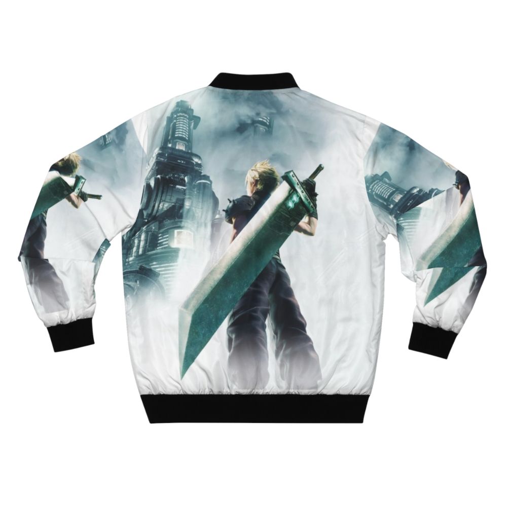 Final Fantasy 7 Remake inspired bomber jacket with game characters and logo - Back