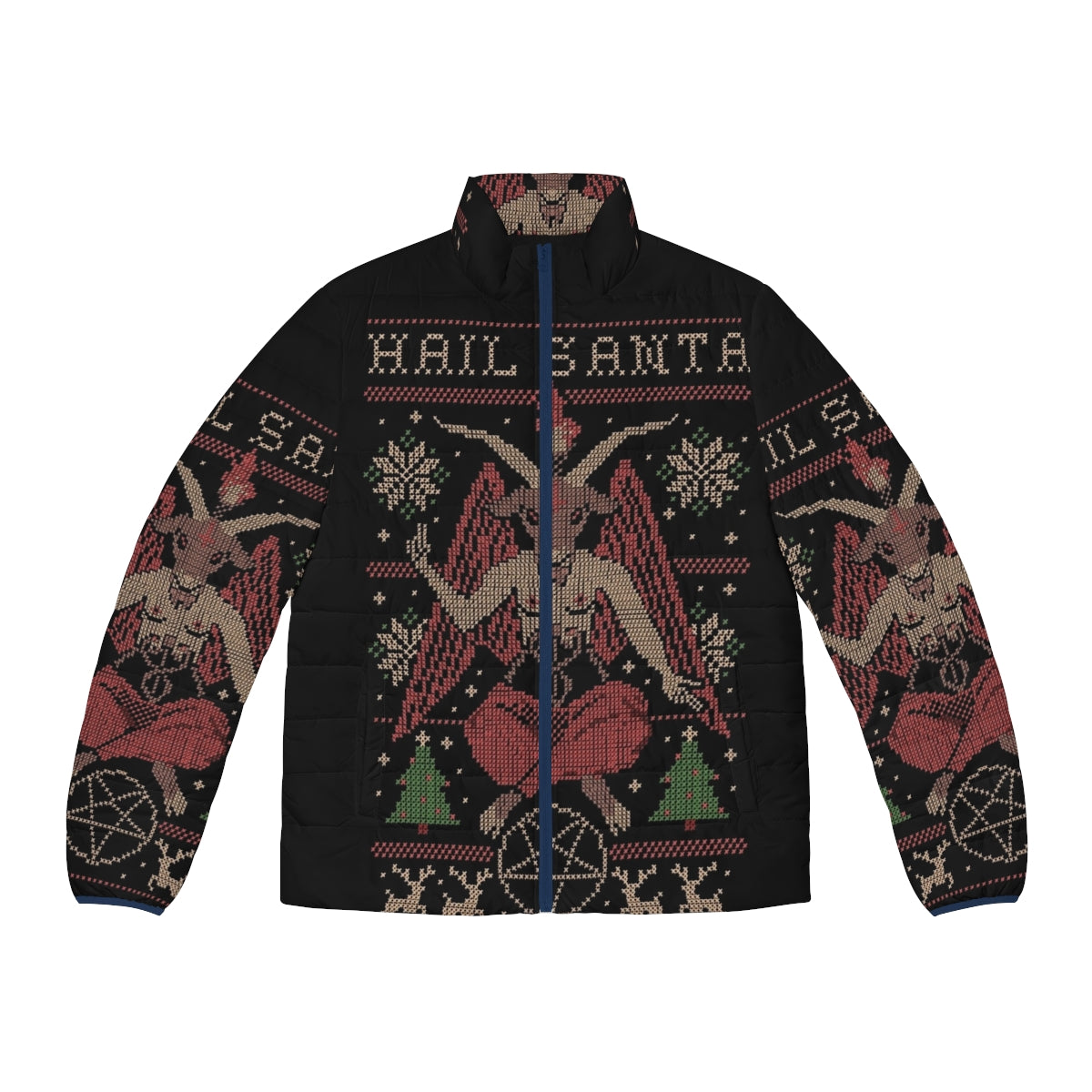 Festive and Enchanting Puffer Jacket with Santa Claus Design