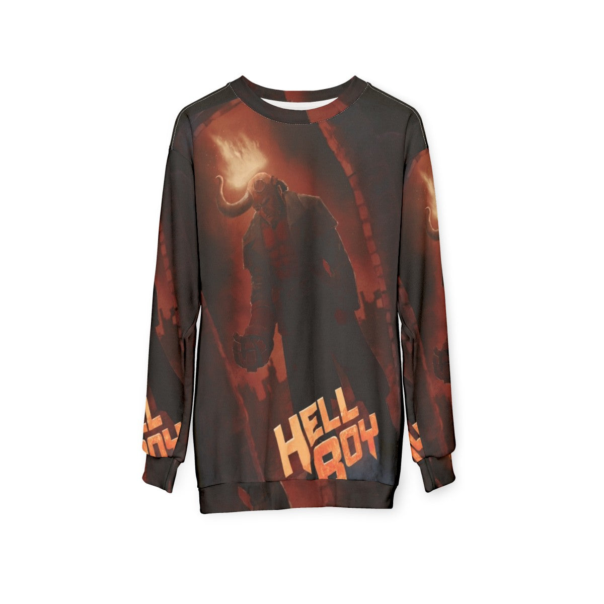 Hellboy Sweatshirt - Supernatural Fantasy Comic Book Apparel - hanging