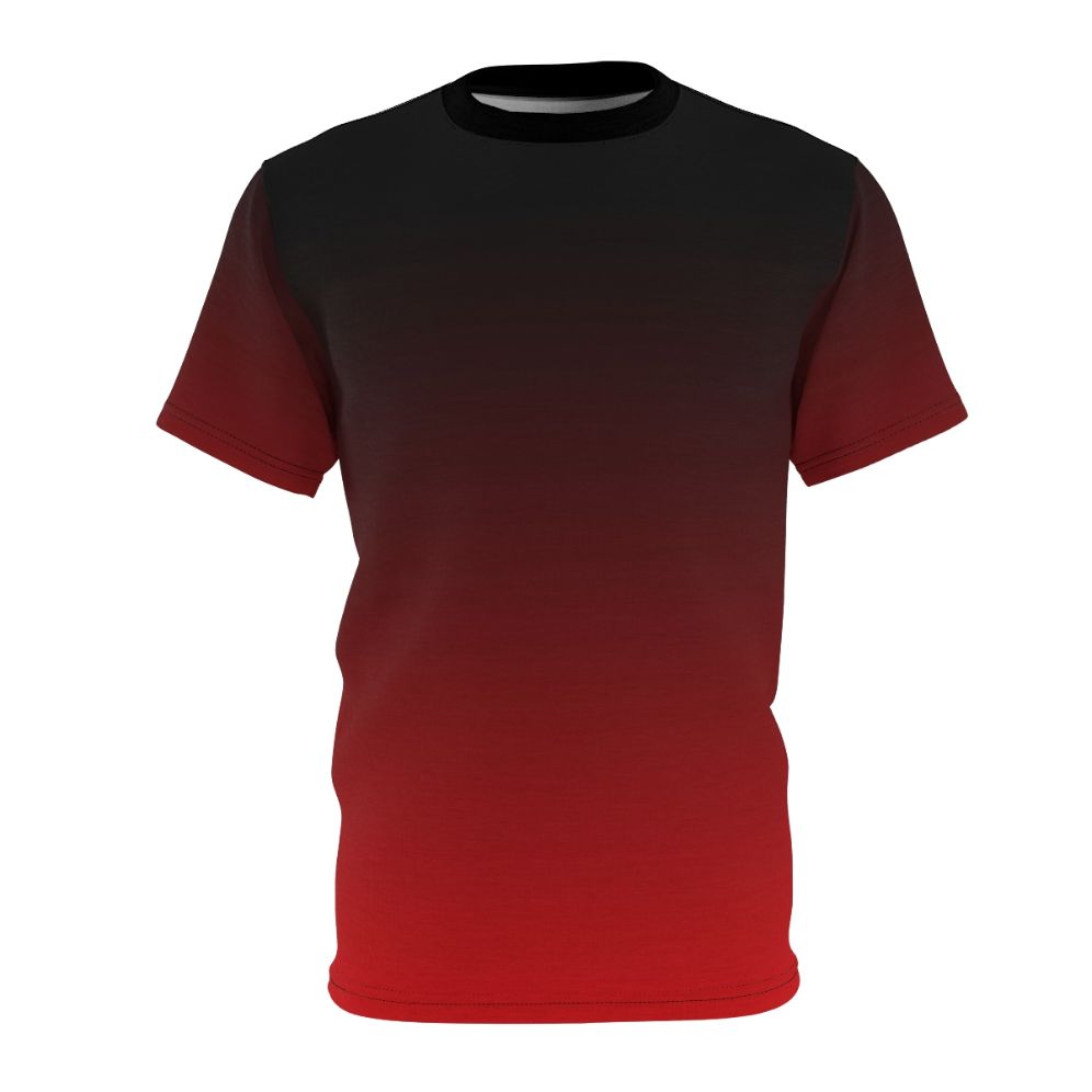 Colorful gradient ombre effect t-shirt in black and red fade