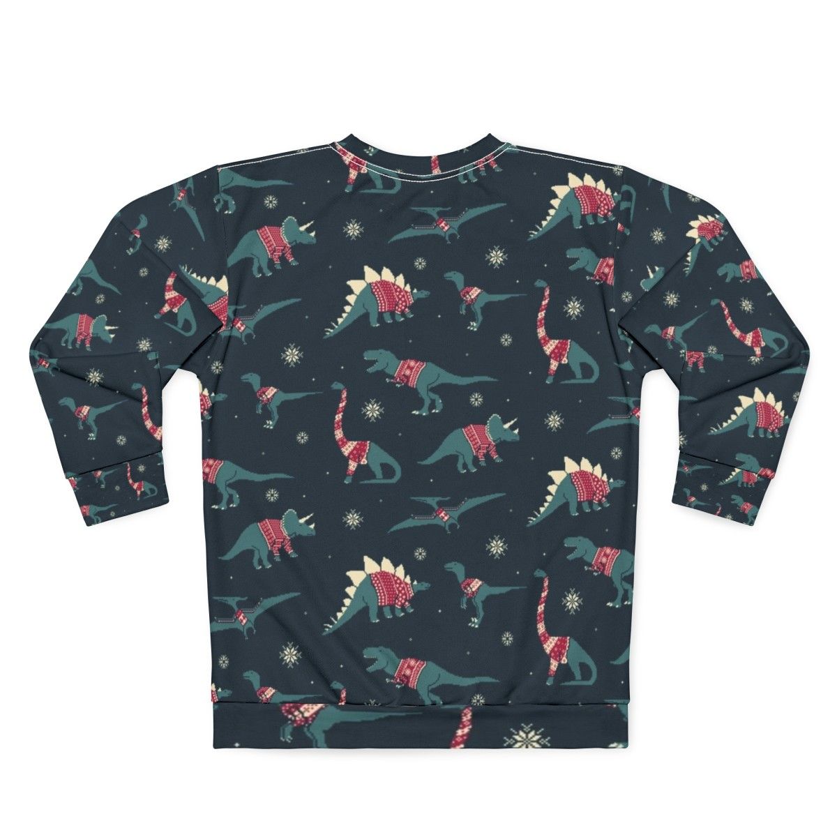 Dinos in Sweaters Festive Dinosaur Sweatshirt - Back