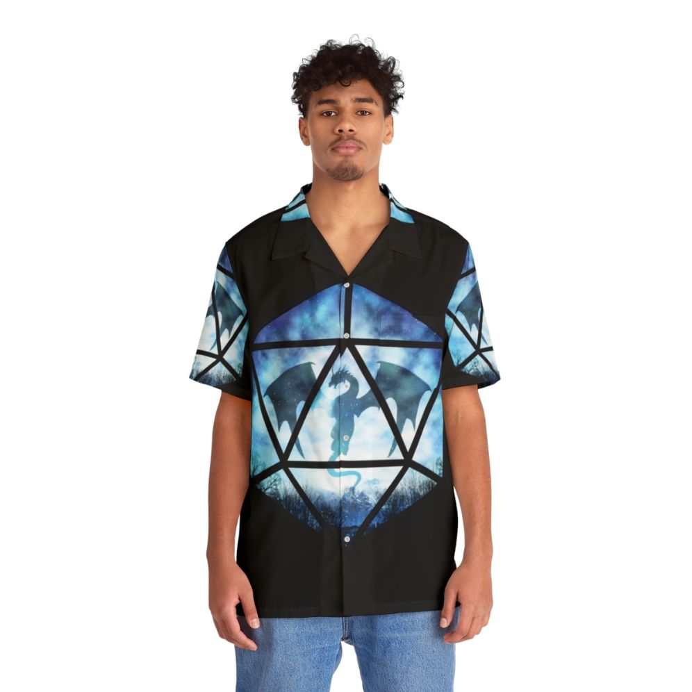 Blue Sky Ice Dragon D20 Hawaiian Shirt - People Front