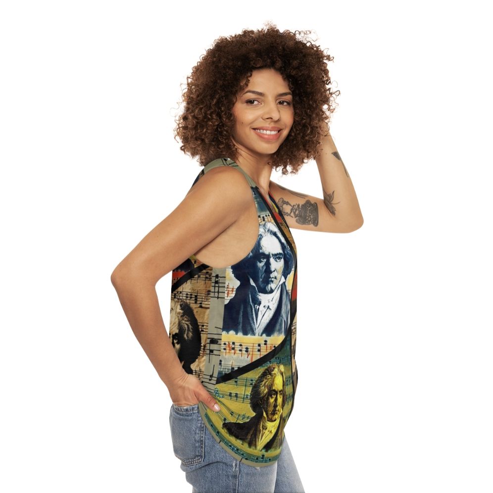 Beethoven classical art collage unisex tank top - women side