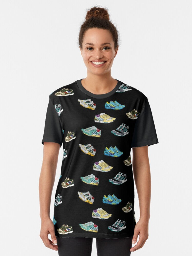 ZX Family Graphic T-Shirt with the classic ZX 8000, ZX 9000, and ZX 5000 running shoe designs - Women