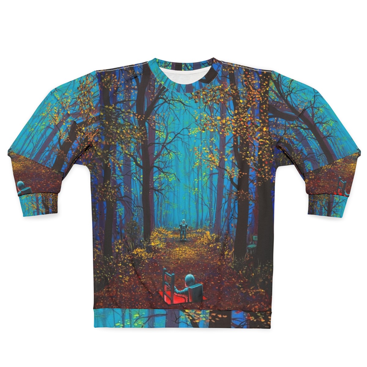 "There You Are" space-themed sweatshirt with astronaut and surreal nature imagery