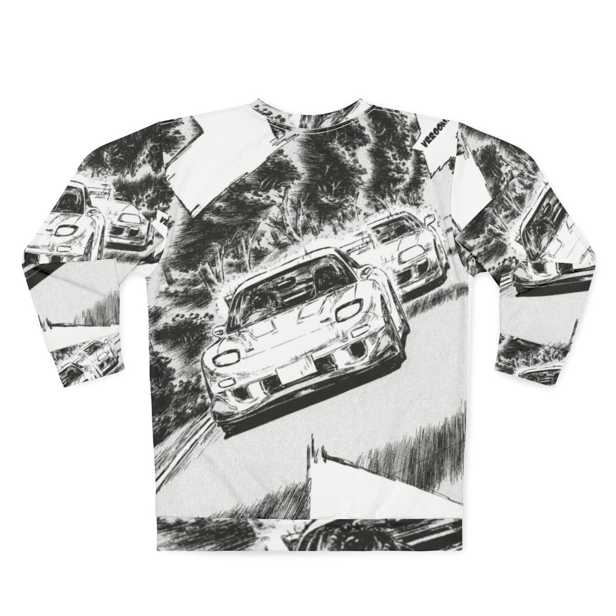 Initial D Rx7 vs Supra JDM Anime Sweatshirt - Back