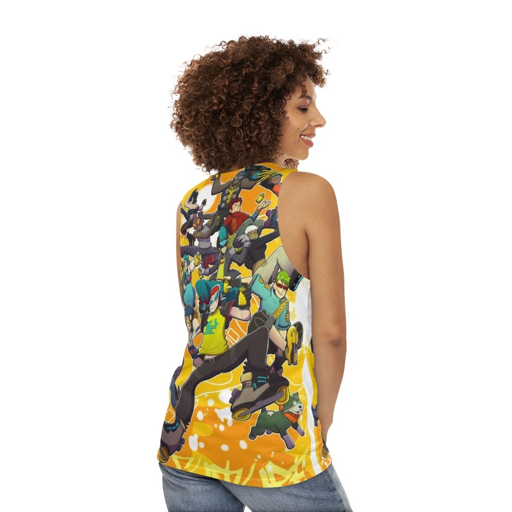 Unisex jet set radio inspired tank top - women back