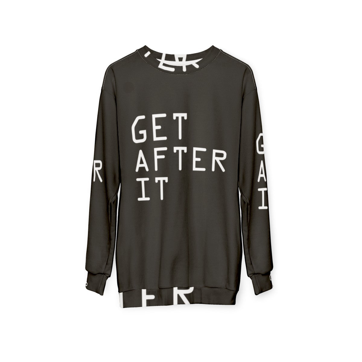 Motivational "Get After It" Sweatshirt - hanging