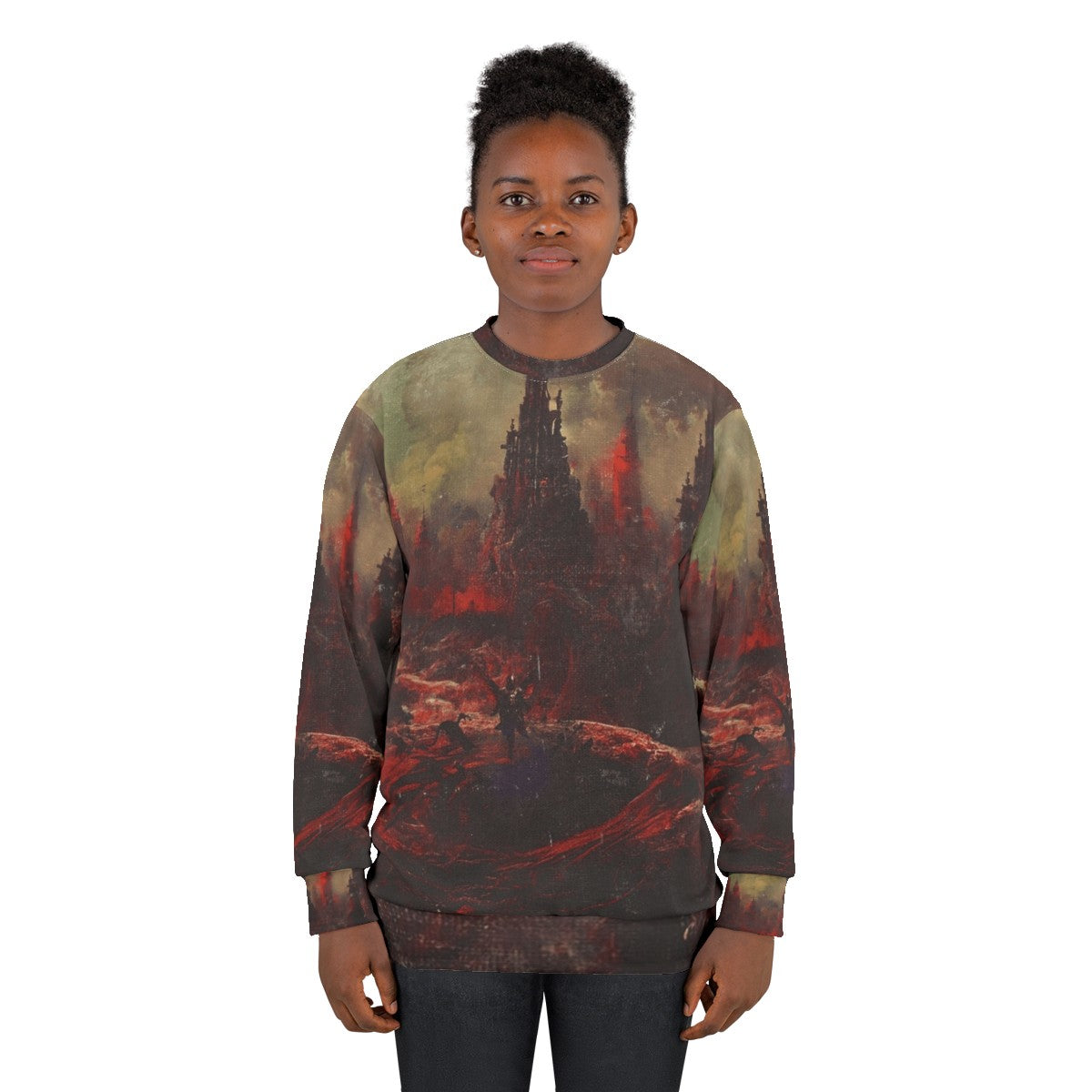 Death Metal Sweatshirt with Metalcore and Progressive Metal Inspired Design - women