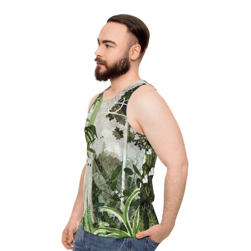 Haunted greenhouse unisex tank top - men side