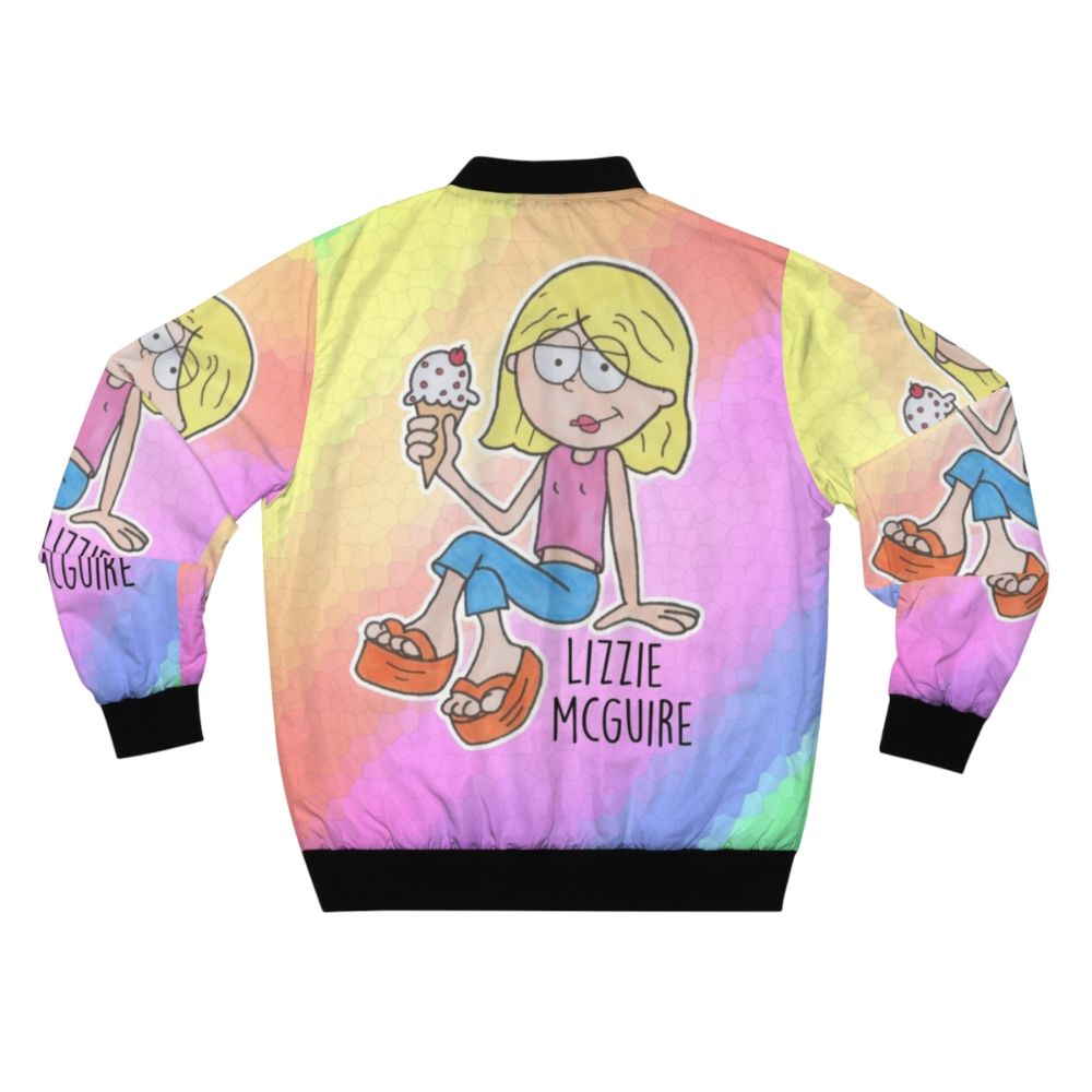 Lizzie McGuire inspired bomber jacket with cartoon characters and quotes - Back