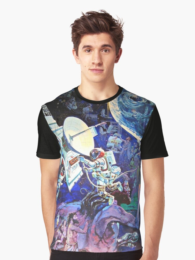 Vintage Spaceship Earth Mural Graphic on a T-Shirt - Men