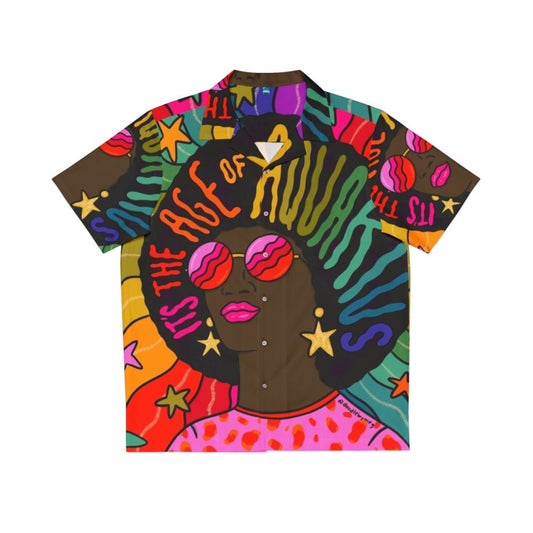 Aquarius Hawaiian Shirt with Vibrant Psychedelic Design