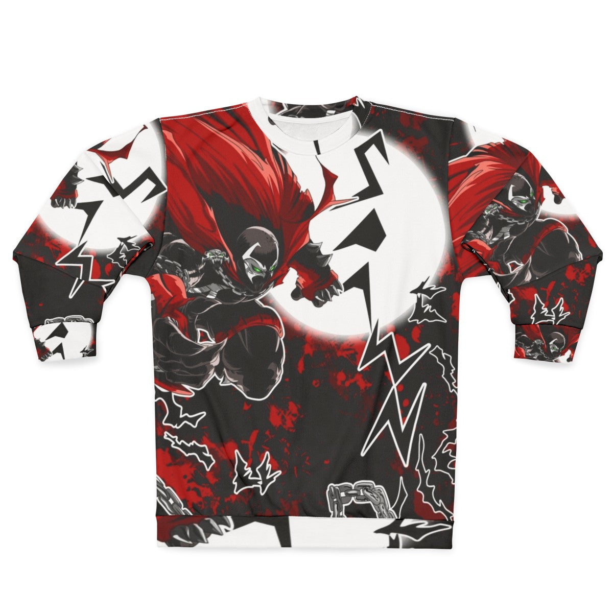 Spawn inspired graphic print pullover sweatshirt