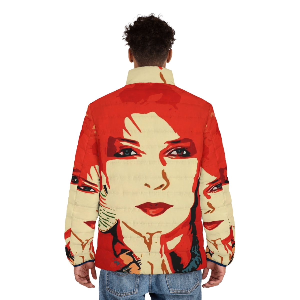 Toyah Puffer Jacket in retro pop art colors - men back