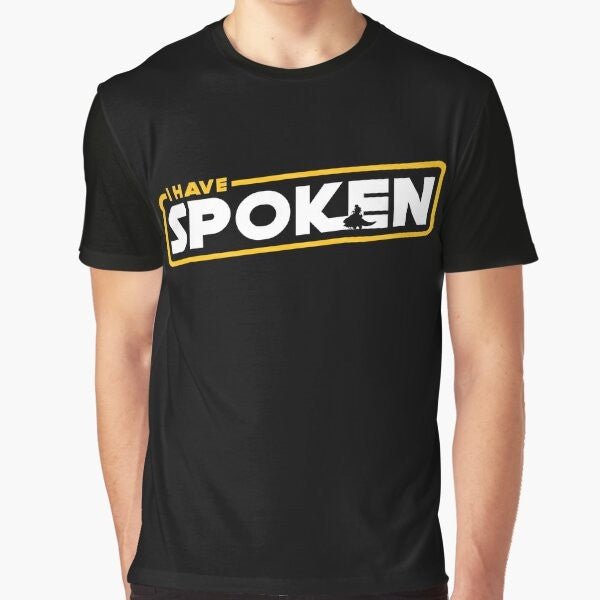 "I Have Spoken" The Mandalorian graphic t-shirt featuring the iconic quote and logo