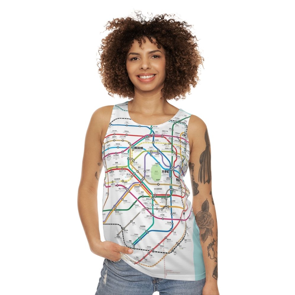 Tokyo Metro Map Japan Unisex Tank Top - women