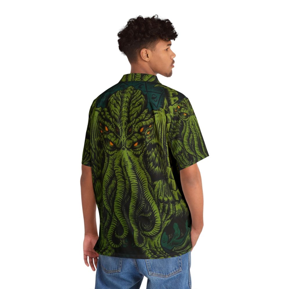 Cthulhu-inspired Hawaiian shirt featuring the Sleeper of R'lyeh - People Back