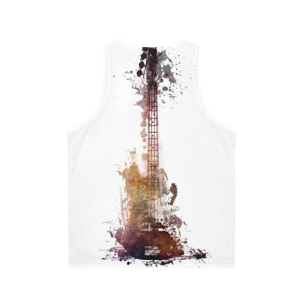 Nostalgy Watercolor Guitar Unisex Tank Top - Back