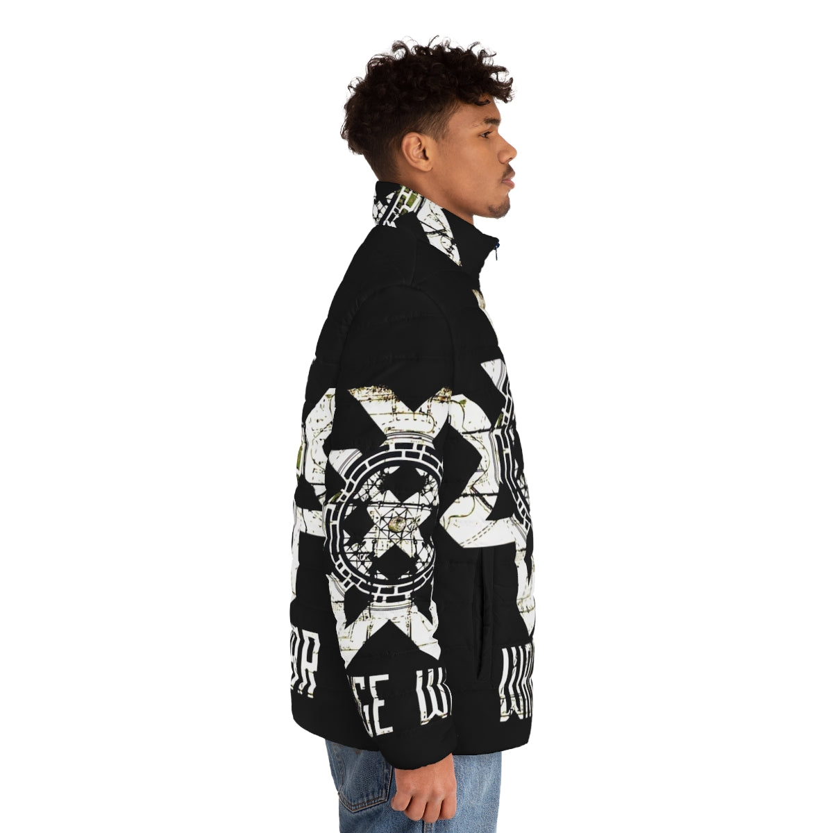 Wage War Puffer Jacket featuring heavy metal and metalcore inspired design - men side right