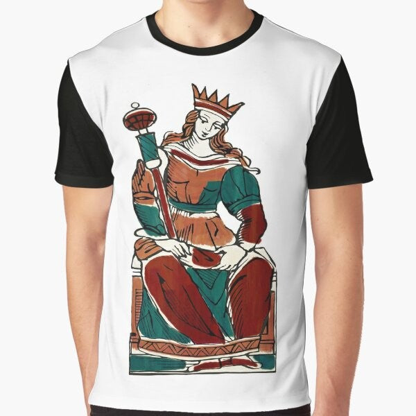 Minchiate Tarot Queen of Wands Graphic T-Shirt