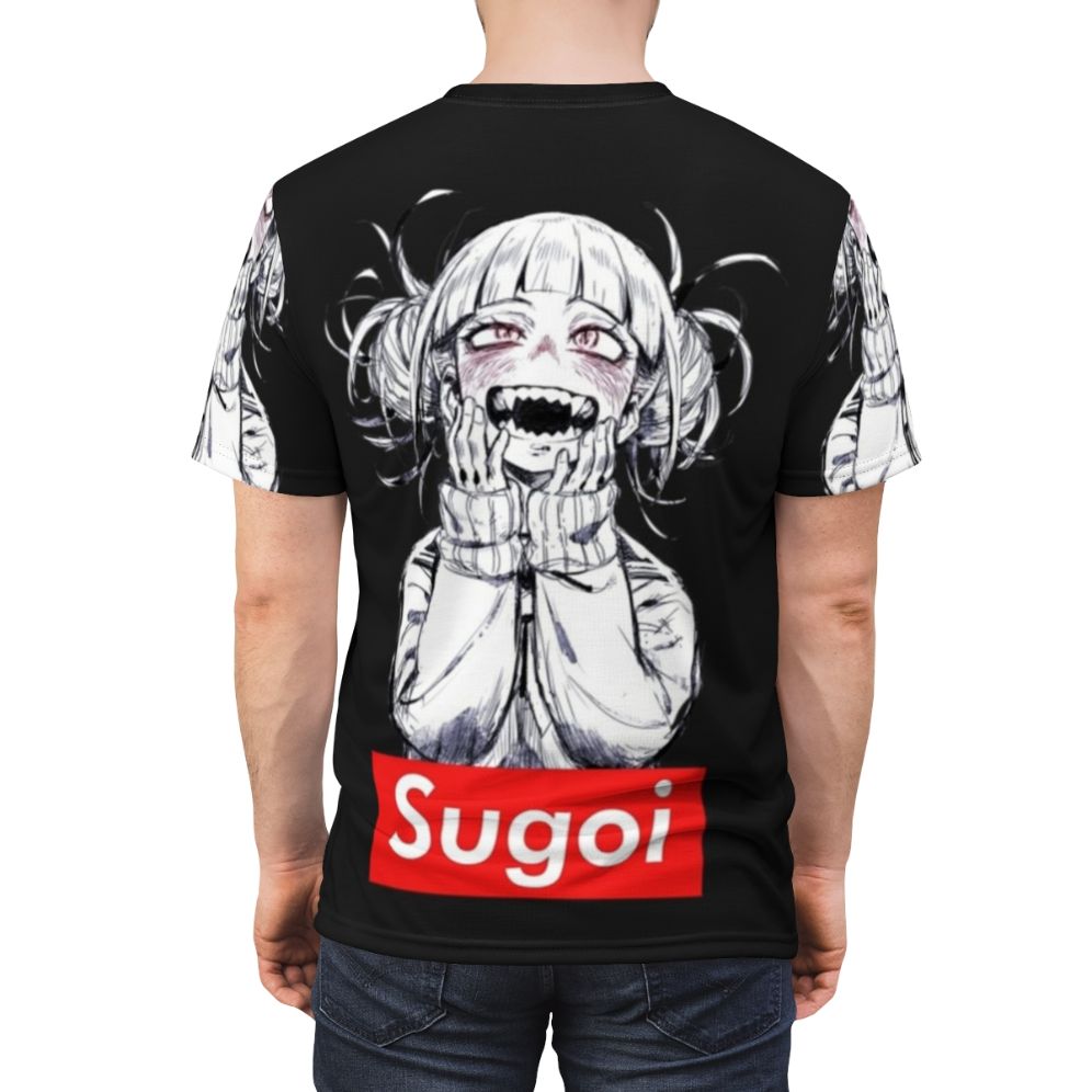 Anime-inspired graphic t-shirt with a "Sugoi" design and internet culture references - men back